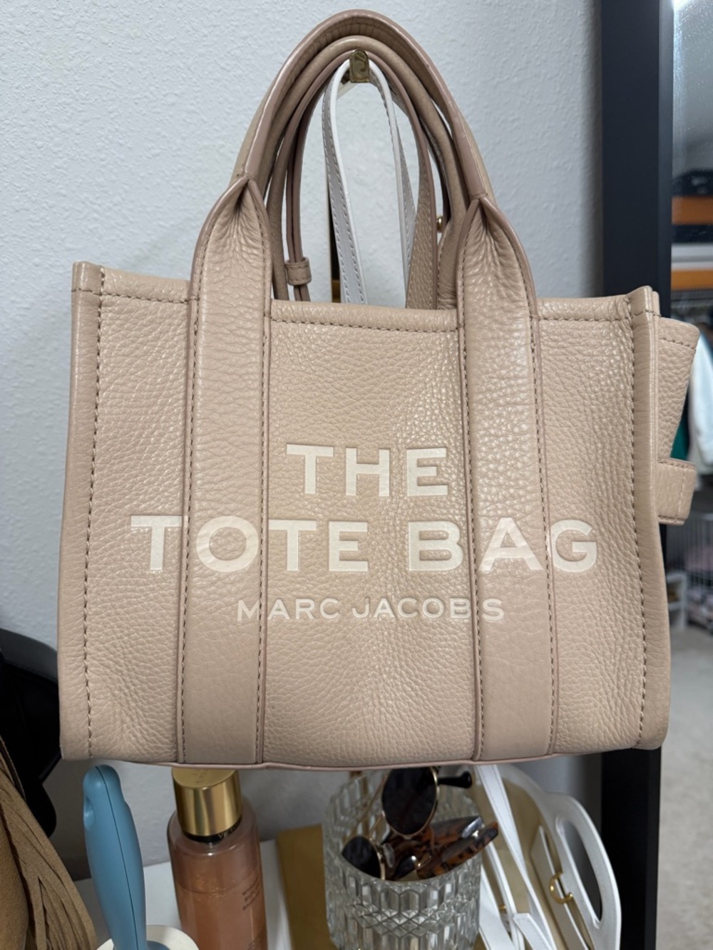 Marc Jacobs Pebbled Leather Tote in Light Beige